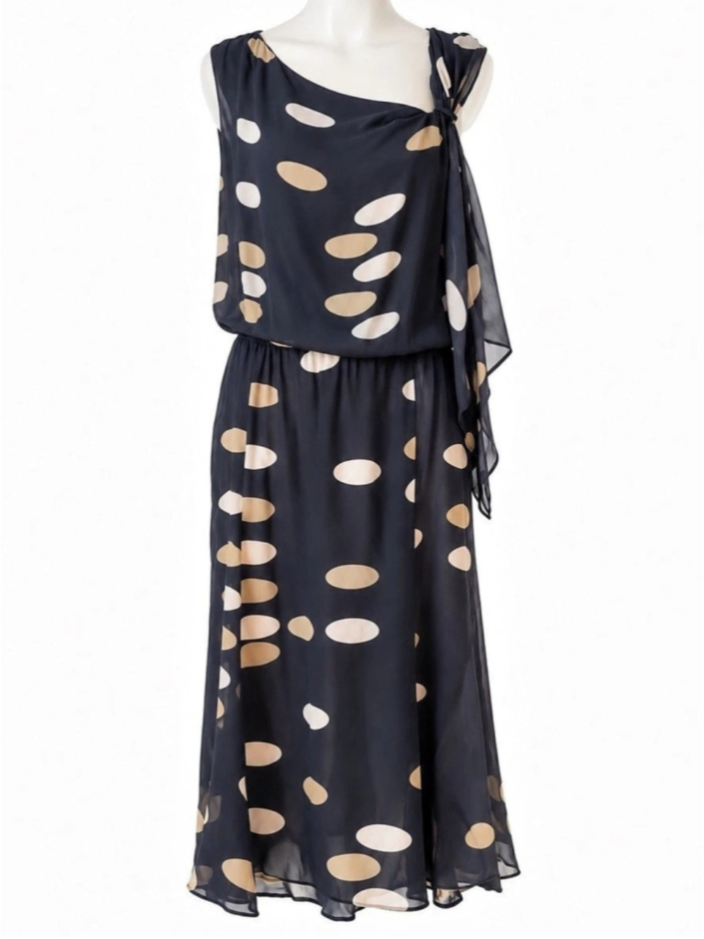 Max Mara Pianoforte 100% Silk Midi Dress US 12
